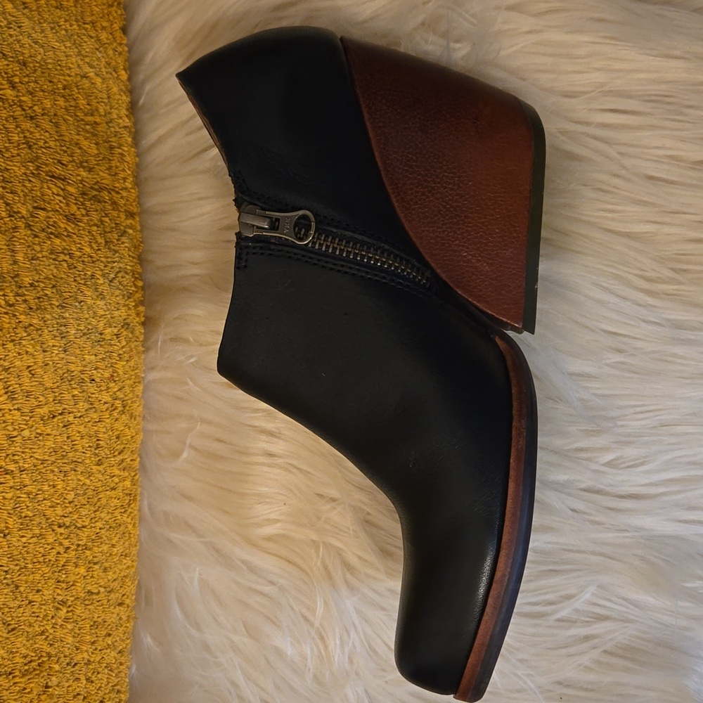 Kork-Ease Black Leather Ankle Boots